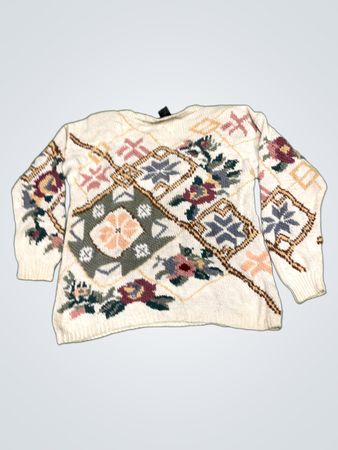 Work in Progress von Gladys Bagley Damen Strickpullover mit floralem Muster