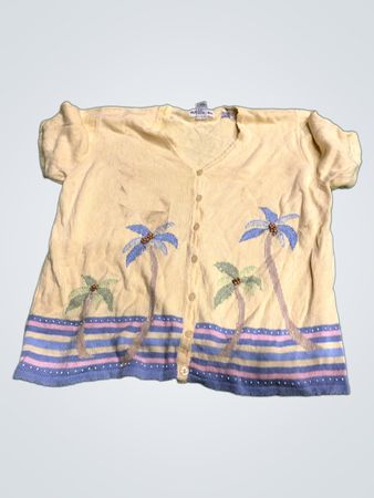Alfred Dunner Gelber Palmenbaum Cardigan