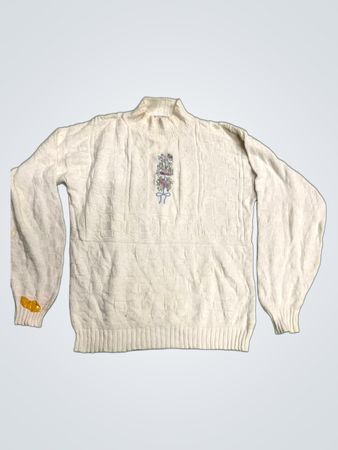 Osle of Cotton Damen M Weiß Kabelstrickpullover
