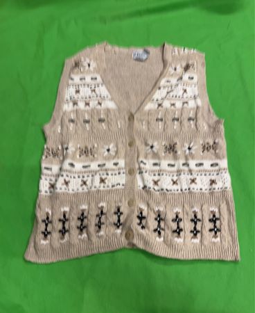 Damen Tan Strickweste mit Muster