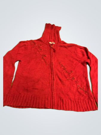 Crystal Kobe Rote Strickrollkragenpullover