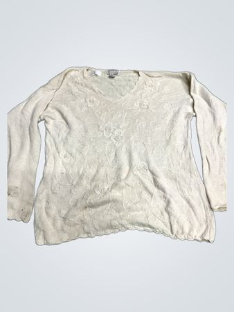 Cotton Collectables Damen Creme Strickpullover