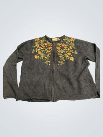 Croft & Barrow bestickter Reißverschluss-Pullover