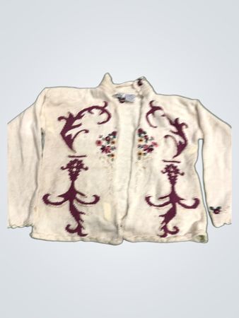 Capacity Petite Medium Creme Bestickter Cardigan