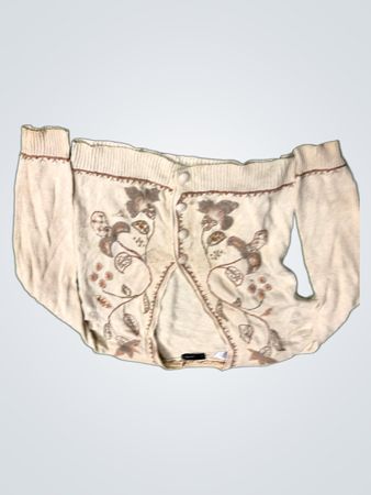 Pierre Cardin Damen Creme Floral Strickjacke
