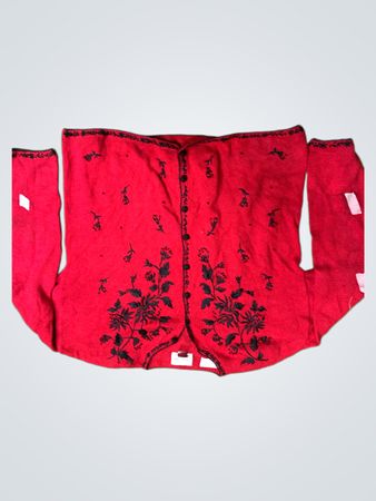Caty St. Claire Roter Blumen-Cardigan