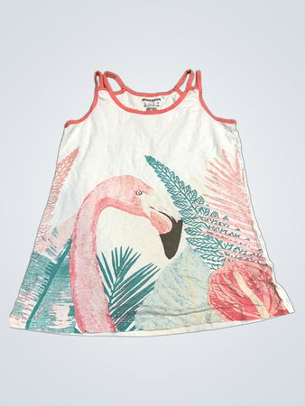 Manguun Girls White Flamingo Dress