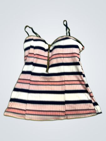 Gestreiftes Tanktop mit Reißverschluss