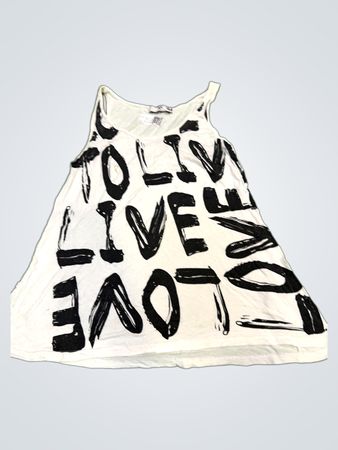 AJC "TO LIVE IS TO LOVE" Weißes Tanktop