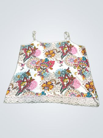 Laura Torrisi Collection Weiße Blumen Spitzenbesatz Cami