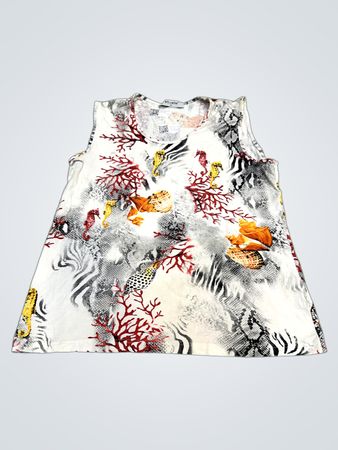 efixelle Damen ärmelloses Top mit Meereslebensdruck