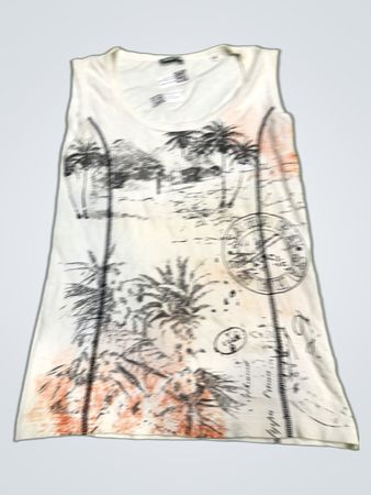 GINALAUR Classic Collection Ärmelloses Tanktop mit tropischem Druck