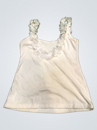 CM Mode Weißes Tanktop mit Blumen-Trägern