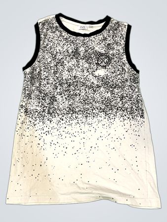 OVS Weißes ärmelloses T-Shirt mit Sprenkel-Print