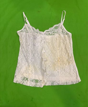 Weißes Spitzen-Cami-Top