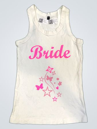 Weiße Tanktop mit 'Braut' Grafik
