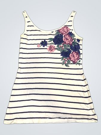 Gestreiftes Tanktop mit Blumenmuster