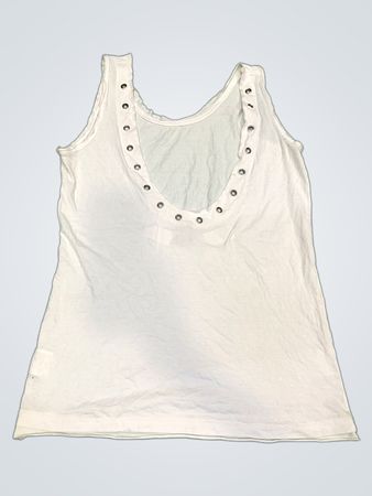 Weißes Tanktop mit Strandgrafik