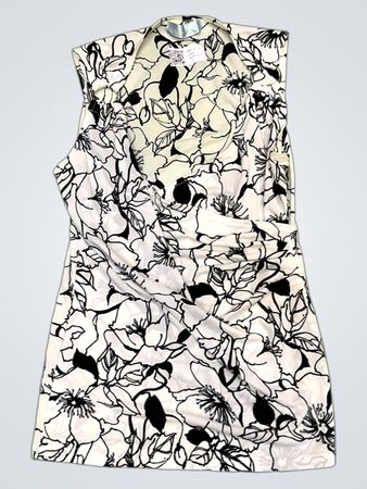 Reiss Black & White Floral Ärmelloses Top