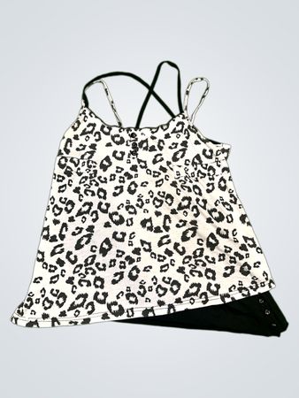 Leopardenmuster Top mit schwarzem Boden