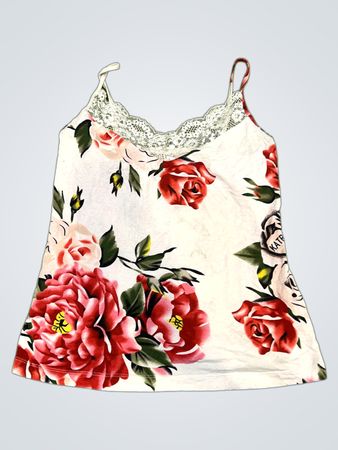 Floral Print Cami Top mit Spitzenbesatz