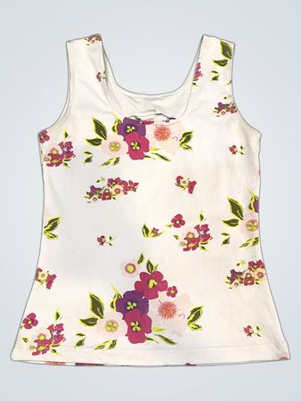 Blanche Porte Weißes Floral Druck Tank Top