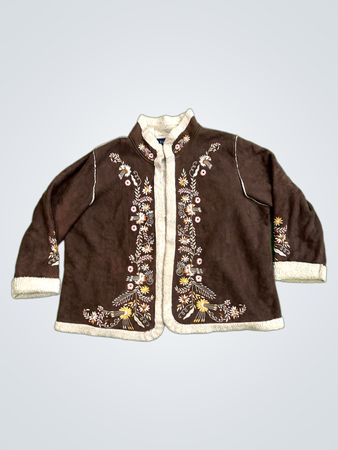 Casual & Co. Embroidered Sherpa Lined Jacket
