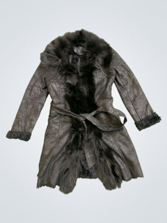 Jessica Women's Black Faux Fur Trimmed Coat