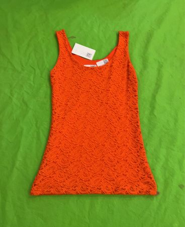 Oranges Spitzen-Top