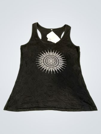 Schwarzes Tanktop mit Sonnengrafik