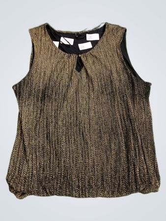 Gold und Schwarz TexturiertesÄrmelloses Top