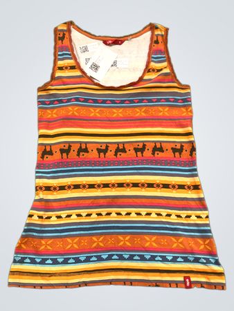 Edc Damen gestreiftes Tanktop mit Lama-Muster