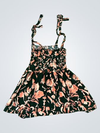 Vintage Vanguard Smocked Floral Print Mini Dress