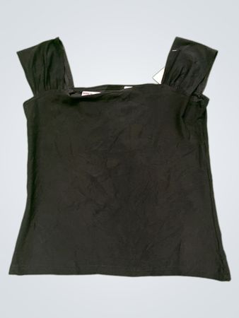 Schwarzes Quadrat-Ausschnitt Tanktop