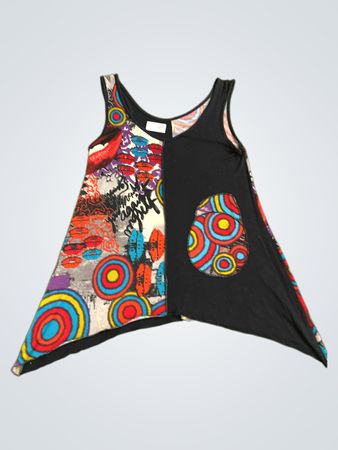 Asymmetrisches Tanktop mit grafischem Druck