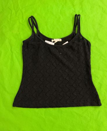 DEUX2TROIS3 Schwarzes Spitzen-Cami-Top
