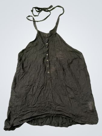 Teddy Smith Schwarzes Halter Neck Knopfkleid