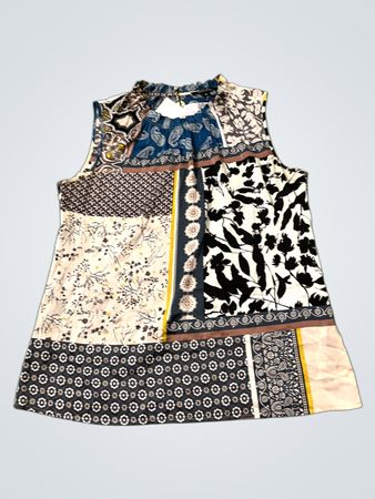 Comma ärmelloses Patchwork-Top