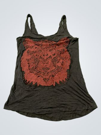 FB Sister Schwarzes Tanktop mit Tiger-Graphic