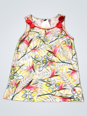 United Colors of Benetton Mädchen Tropenprint ärmelloses Kleid