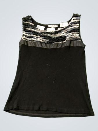 JOFRAN Schwarzes Tanktop mit verziertem Ausschnitt