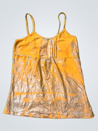 Orange Camisole mit metallic Druck