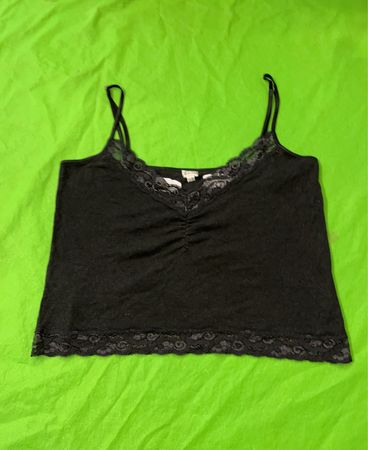 Etam Black Lace Trim Cami Top