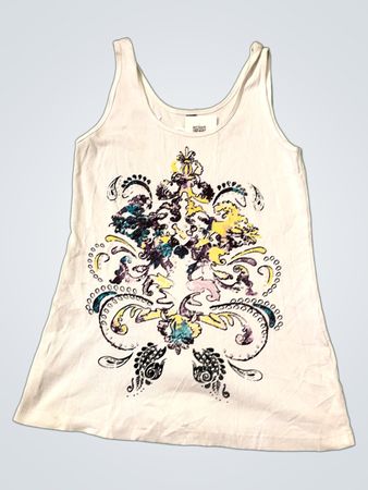 Weißes Tanktop mit Grafikdruck