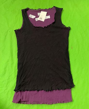 Vintage Vanguard Schwarz und Lila Geschichtetes Tanktop
