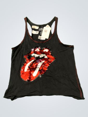 Das Rolling Stones Pailletten Zungen Tanktop