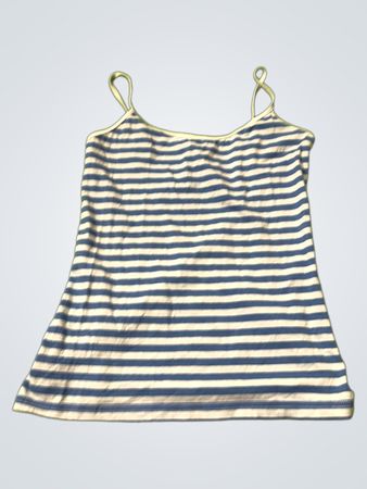 Geteiltes Blau- und Weißgestreiftes Top