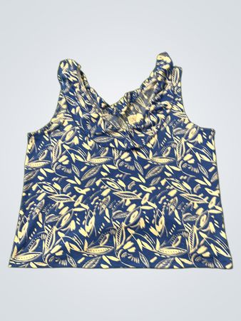 Blaues und weißes Blumen-Top