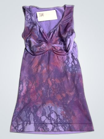 Violett ärmelloses gerafftes Tanktop