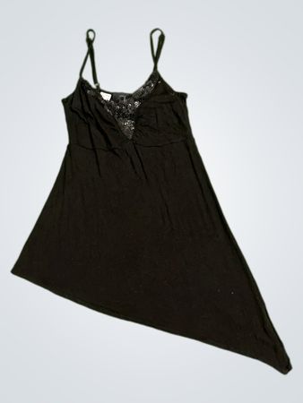 Vero Moda Schwarzes Pailletten-Cami-Kleid